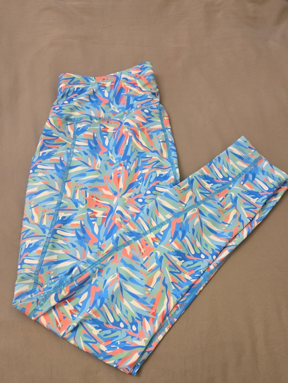 EUC Simply Southern Multicolor Abstract Print High-Waist Leggings